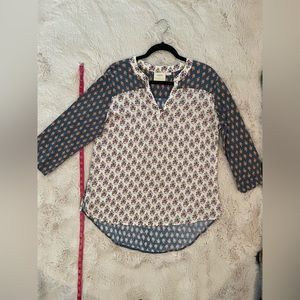 Maeve Anthropologie Mixed Pattern Top